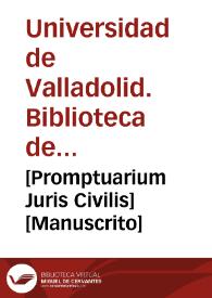 [Promptuarium Juris Civilis] [Manuscrito]