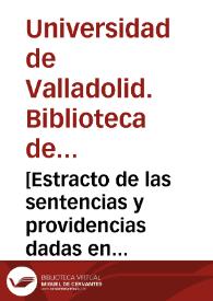 [Estracto de las sentencias y providencias dadas en puntos y controvervias canonicas en Valencia, entre 1686 y 1709]