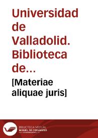 [Materiae aliquae juris]