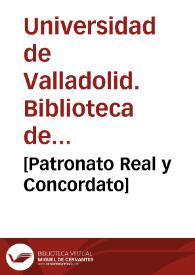 [Patronato Real y Concordato]