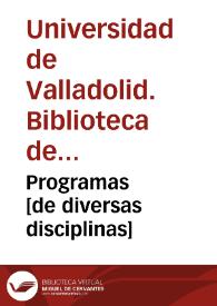 Programas [de diversas disciplinas]