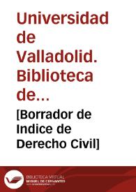 [Borrador de Indice de Derecho Civil]