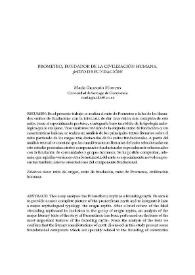 Prometeo, fundador de la civilización humana. ¿Mito de fundación?