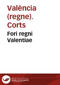 Fori regni Valentiae