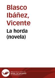 La horda (novela)