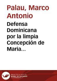 Defensa Dominicana por la limpia Concepción de Maria sin pecado original