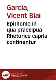 Epithome in qua praecipua Rhetorice capita continentur