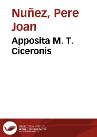 Apposita M. T. Ciceronis