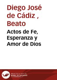 Actos de Fe, Esperanza y Amor de Dios