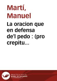 La oracion que en defensa de'l pedo : (pro crepitu ventris)