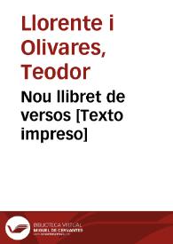 Nou llibret de versos 