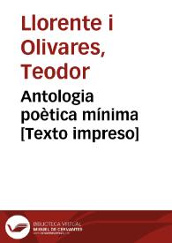 Antologia poètica mínima 