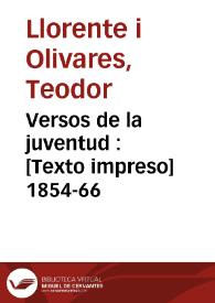 Versos de la juventud : 1854-66