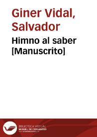 Himno al saber [Manuscrito]