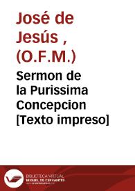 Sermon de la Purissima Concepcion [Texto impreso]