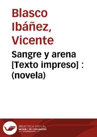 Sangre y arena : (novela)