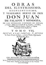 Obras. Tomo 7. Notas a las cartas, y avisos de Santa Teresa de Jesus, y varias Poesìas Espirituales del Venerable Autor