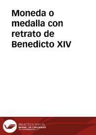 Moneda o medalla con retrato de Benedicto XIV