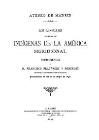 Los lenguajes hablados por los indígenas de la América Meridional