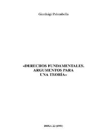 Derechos fundamentales. Argumentos para una teoría