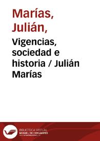 Vigencias, sociedad e historia