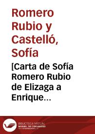 [Carta de Sofía Romero Rubio de Elizaga a Enrique Danel en México. Nice Cimiez, 16 de febrero de 1913]