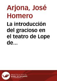 La introducción del gracioso en el teatro de Lope de Vega