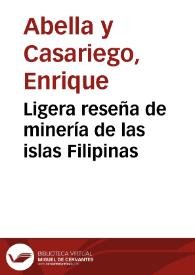 Ligera reseña de minería de las islas Filipinas