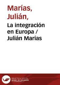 La integración en Europa