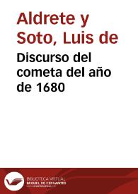 Discurso del cometa del año de 1680