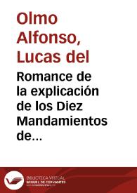 Romance de la explicación de los Diez Mandamientos de la Ley de Dios