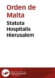 Statuta Hospitalis Hierusalem