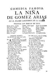 Comedia famosa. La niña de Gomez Arias