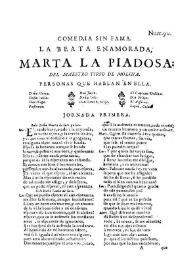 Comedia sin fama. La beata enamorada, Marta La piadosa