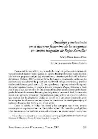 Paradoja y metonimia en el discurso femenino de la venganza en cuatro tragedias de Rojas Zorrilla