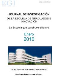 Journal de Investigación de la Escuela de Graduados e Innovación. Enero 2010