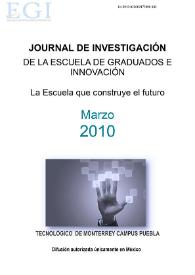 Journal de Investigación de la Escuela de Graduados e Innovación. Marzo 2010