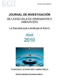 Journal de Investigación de la Escuela de Graduados e Innovación. Abril 2010