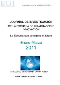 Journal de Investigación de la Escuela de Graduados e Innovación. Enero-Marzo 2011