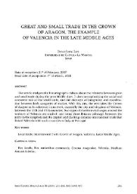 Great and small trade in the crown of Aragon. The example of Valencia in the late middle ages