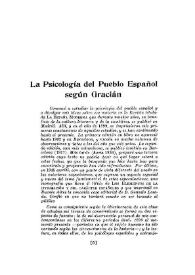 La psicología del pueblo español según Gracián