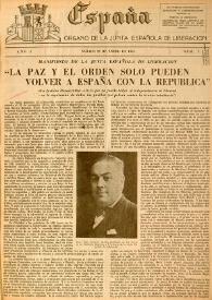 España : Órgano de la Junta Española de Liberación. Año I, núm. 1, 29 de enero de 1944