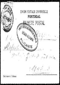 Tarjeta postal de Velas Buylla a Rafael Altamira. Oviedo, 28 de marzo de 1907