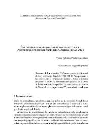 Las consecuencias jurídicas del delito en el Anteproyecto de reforma del Código Penal 2009