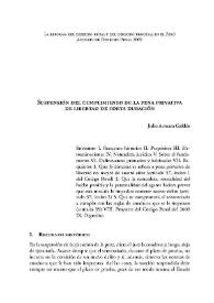 Suspensión del cumplimiento de la pena privativa de libertad de corta duración