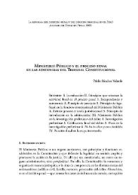 Ministerio Público y el proceso penal en las sentencias del Tribunal Constitucional