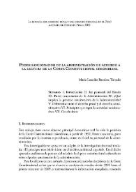 Poder sancionador de la administración de acuerdo a la lectura de la Corte Constitucional colombiana