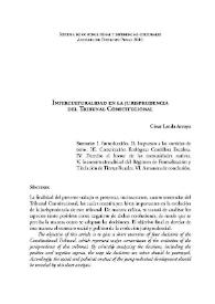 Interculturalidad en la jurisprudencia del Tribunal Constitucional