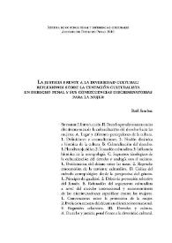 La justicia frente a la diversidad cultural: reflexiones sobre la tentación culturalista en derecho penal y sus consecuencias discriminatorias para la mujer