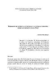 Barreras de acceso a la justicia y la justicia comunal como alternativa en el Perú